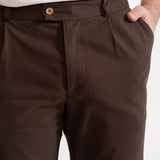 The Chesler Cotton Trousers - Dark Brown