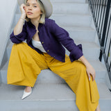 The Palazzo Cotton Pants - Mustard