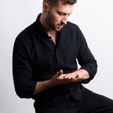 The Godeanu Linen Shirt - Black