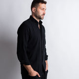 The Godeanu Linen Shirt - Black