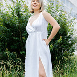 The Bihor Linen Dress - White