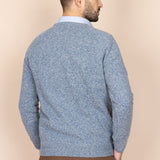 The Rodna Merino Wool V-Neck Jumper - Arctic Blue