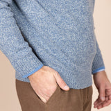 The Rodna Merino Wool V-Neck Jumper - Arctic Blue